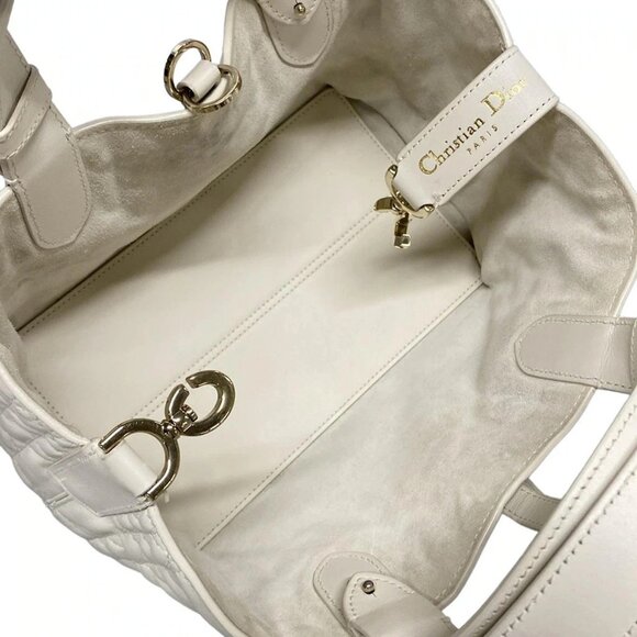 Auth DIOR/ChristianDior Toujours Bag Small M2822OSNW_M030 White Calf Skin - Picture 9 of 16